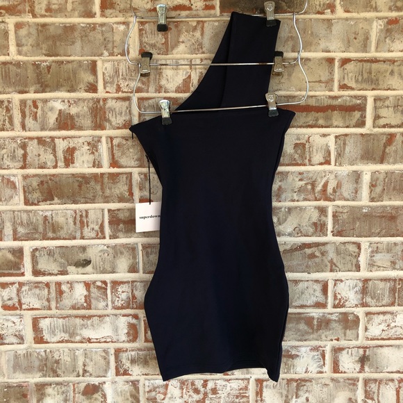 Superdown Rockie One Shoulder Navy Mini Dress XXS - Picture 5 of 16
